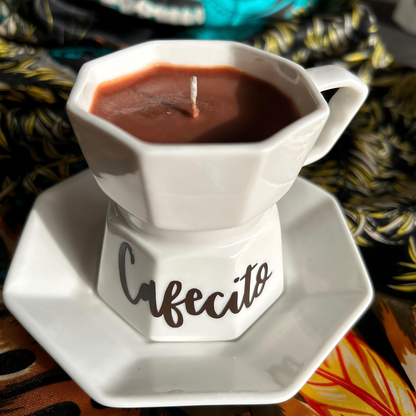 Cafecito (cup candle & plate)